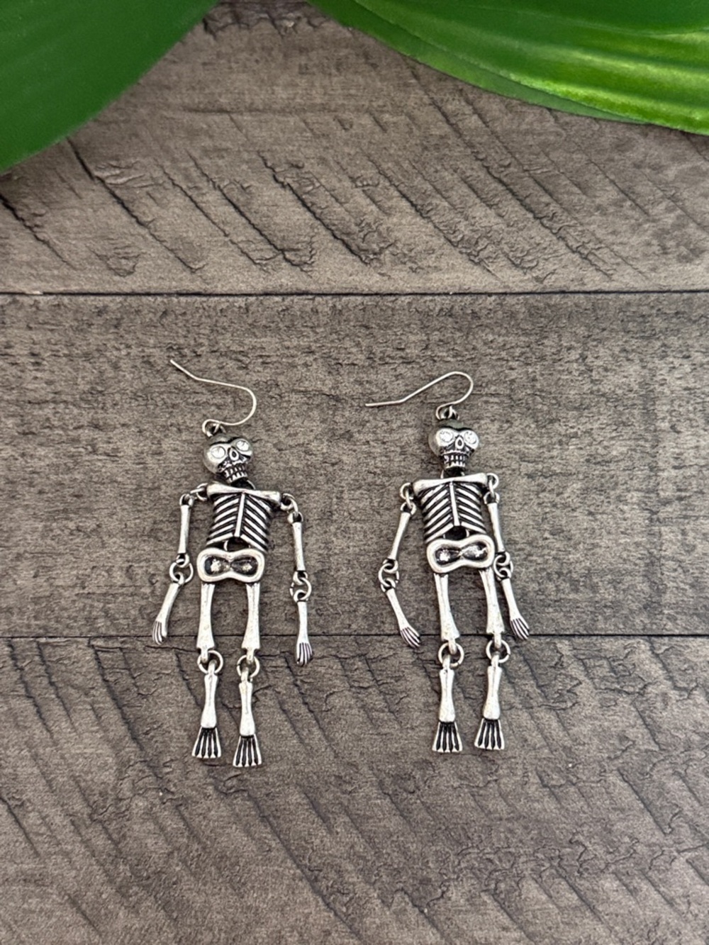 I am Skeleton Dangle Earrings - Silver Tone Women Jewelry